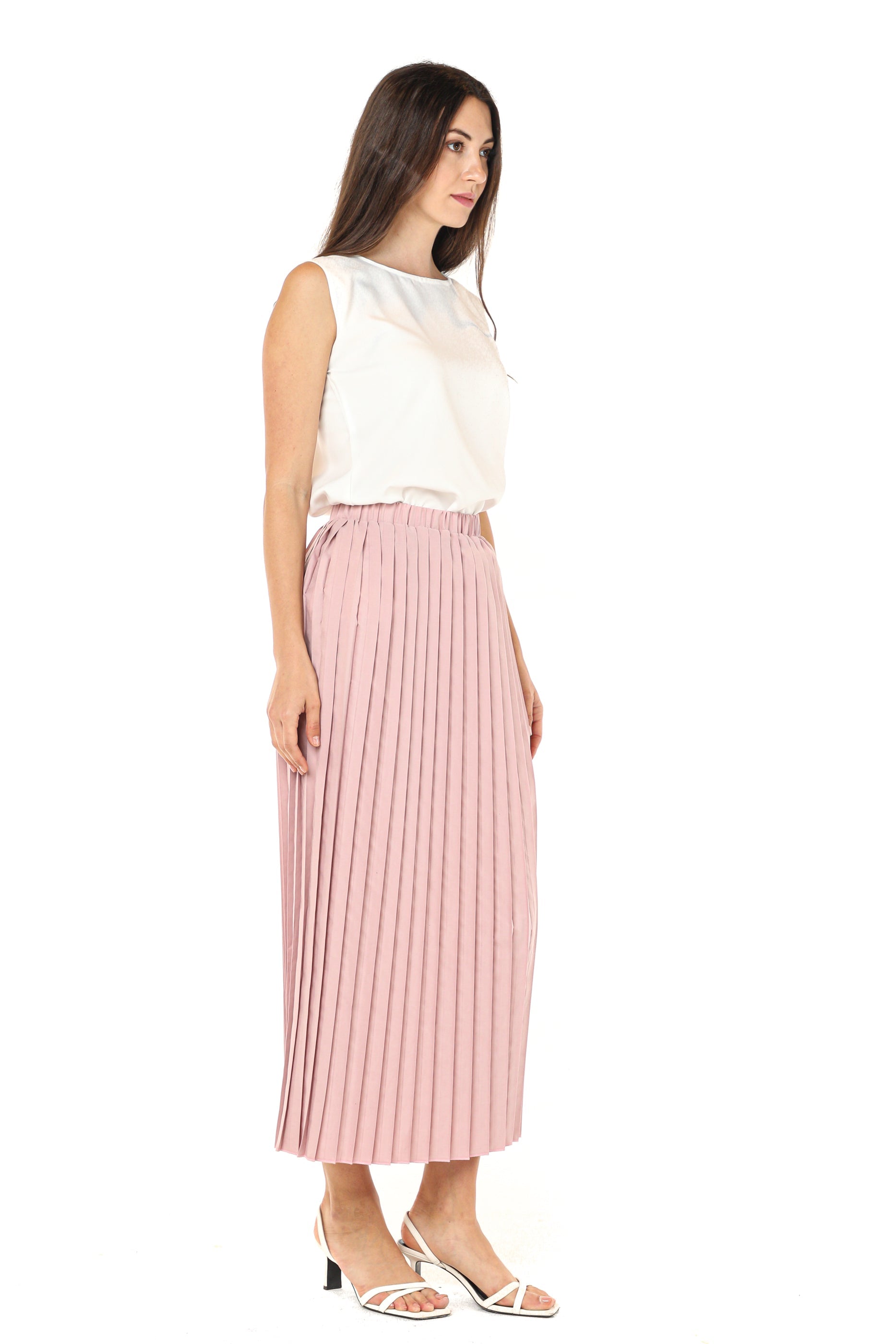 MOiSTREET Pink Shamua Pleated Skirt