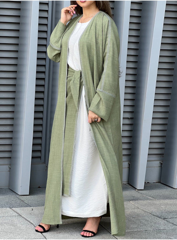 MOiSTREET Green Louise Crepe Abaya Set
