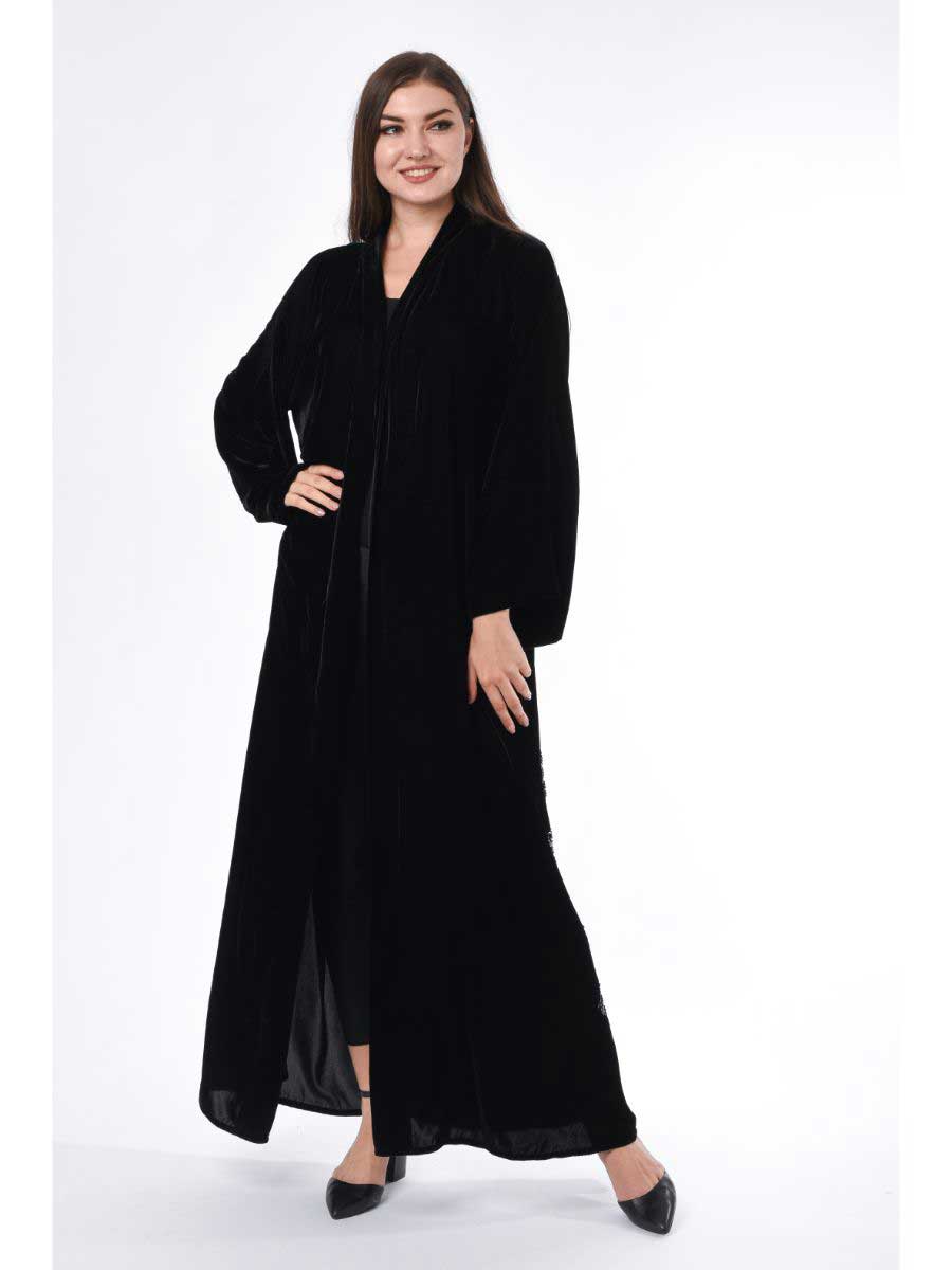 MOiSTREET Black Velvet Abaya