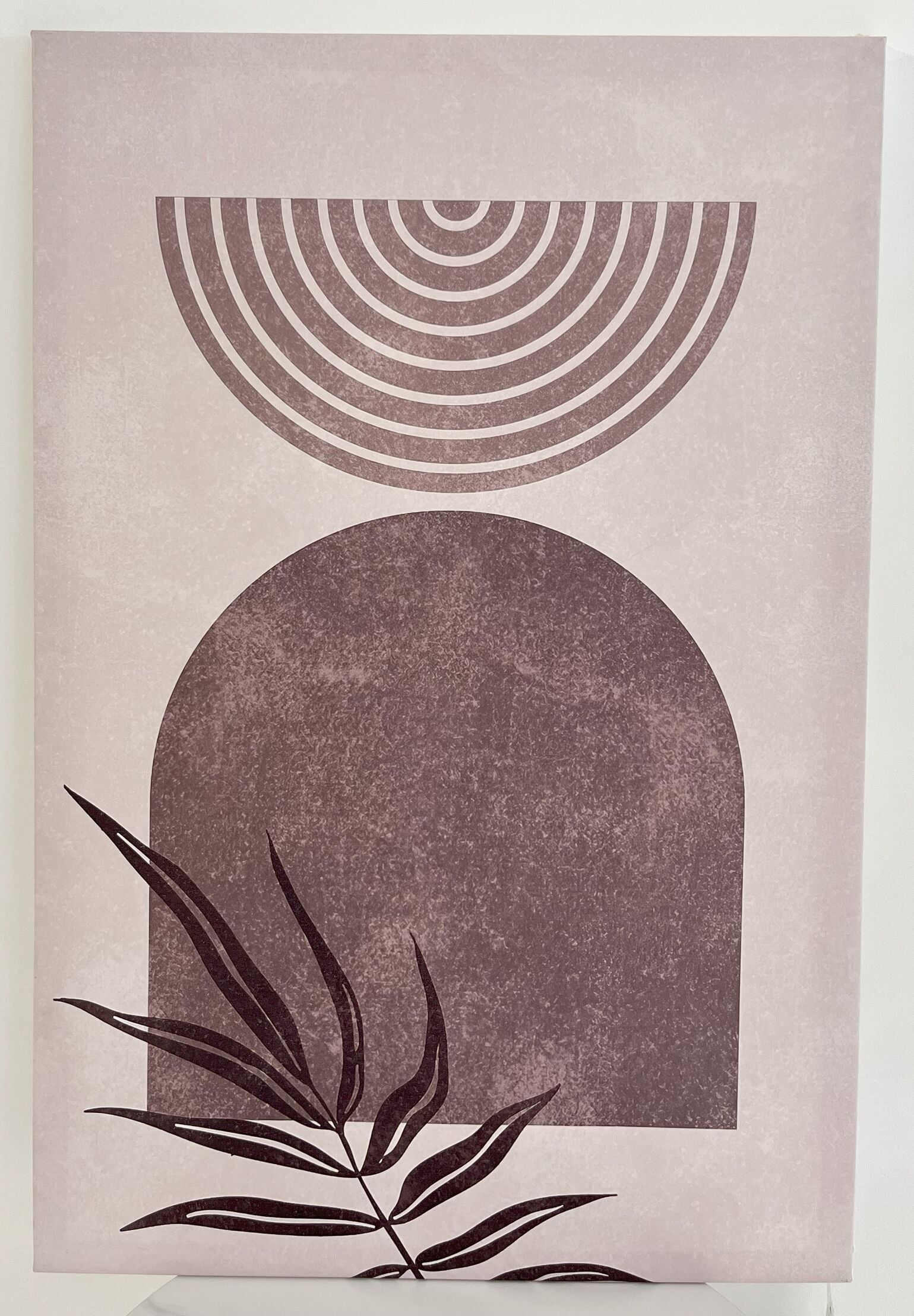 Modern Abstract Geometric Leaf Canvas Wall Art