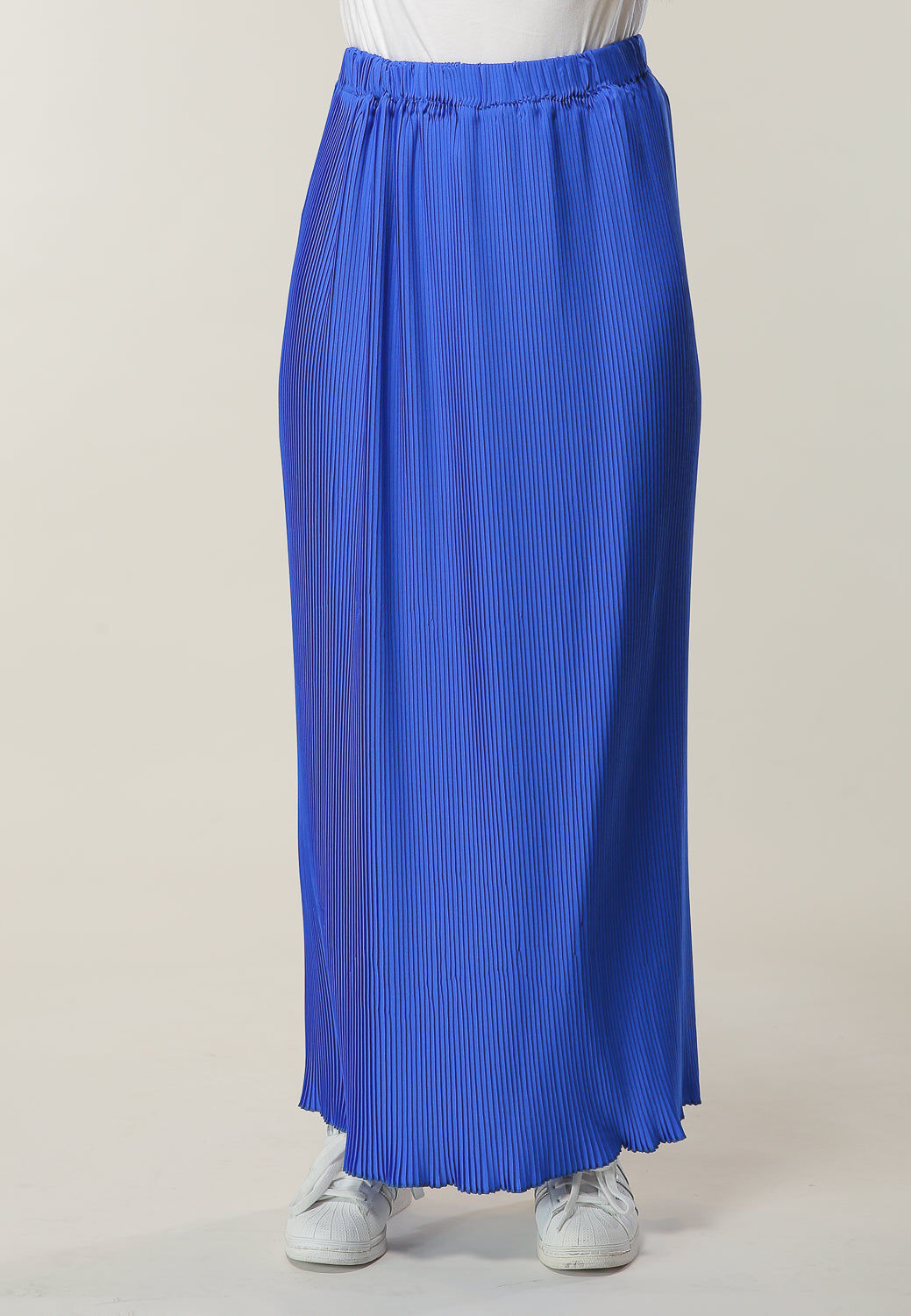 MOiSTREET Long Pleated Blue Skirt
