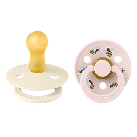 BIBS Pacifier Studio Colour 2 PACK Bumblebee Latex Size 2 - Ivory Mix