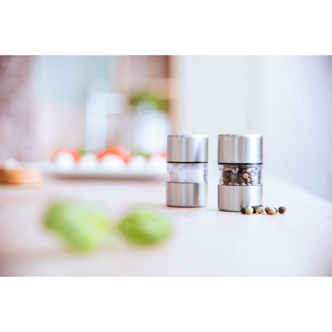 XAVAX 111548 Mini Salt and Pepper Mill Set, made of stainless steel, 2 parts