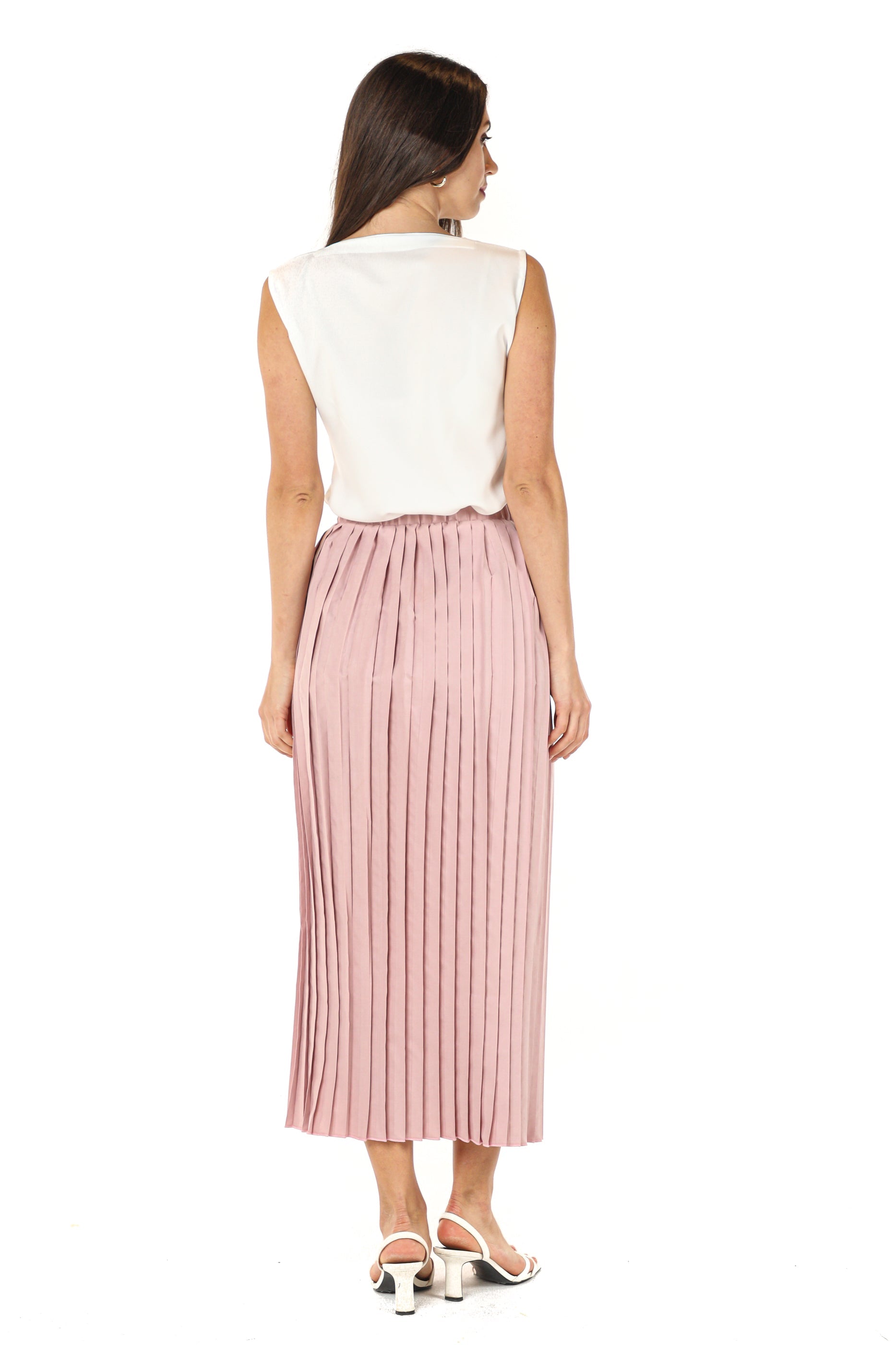 MOiSTREET Pink Shamua Pleated Skirt