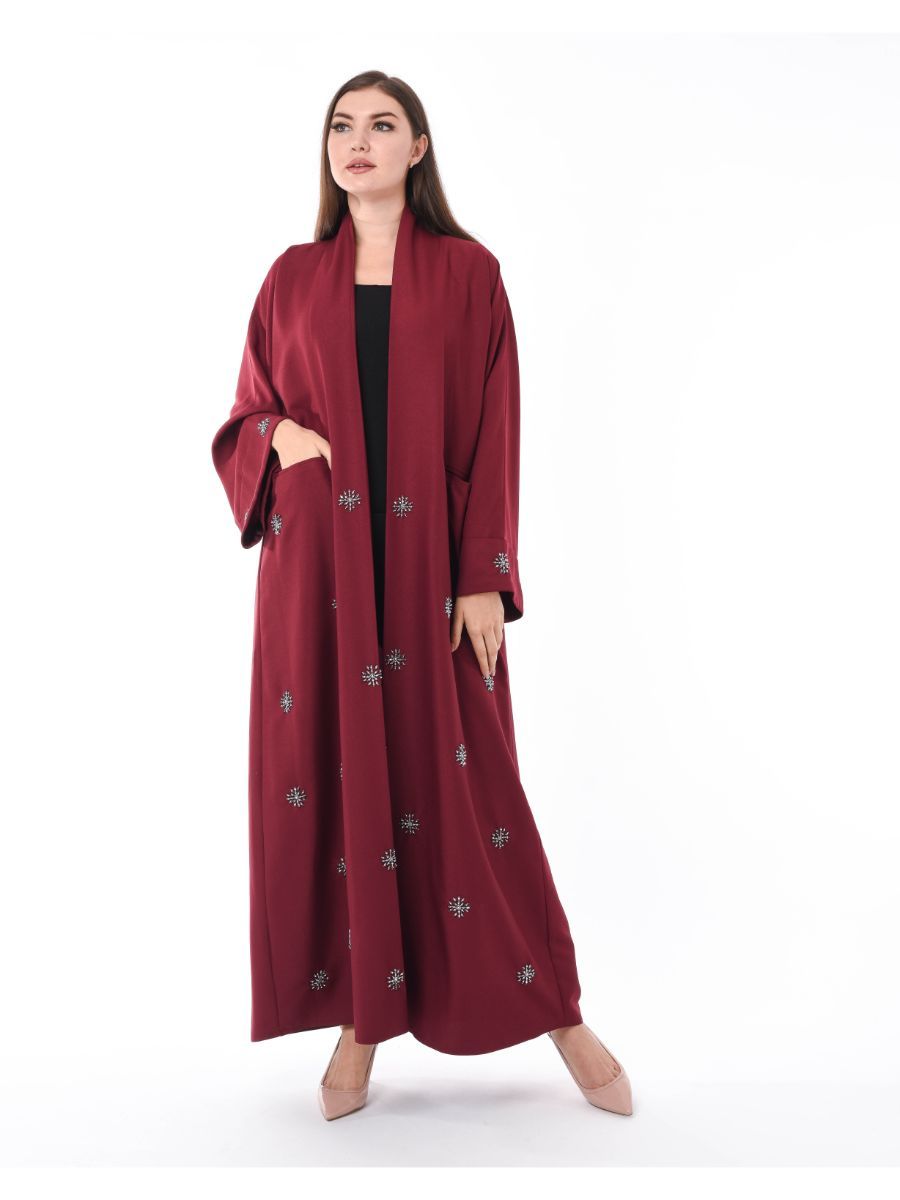 MOiSTREET Cherry Abaya with Hand Embroidery