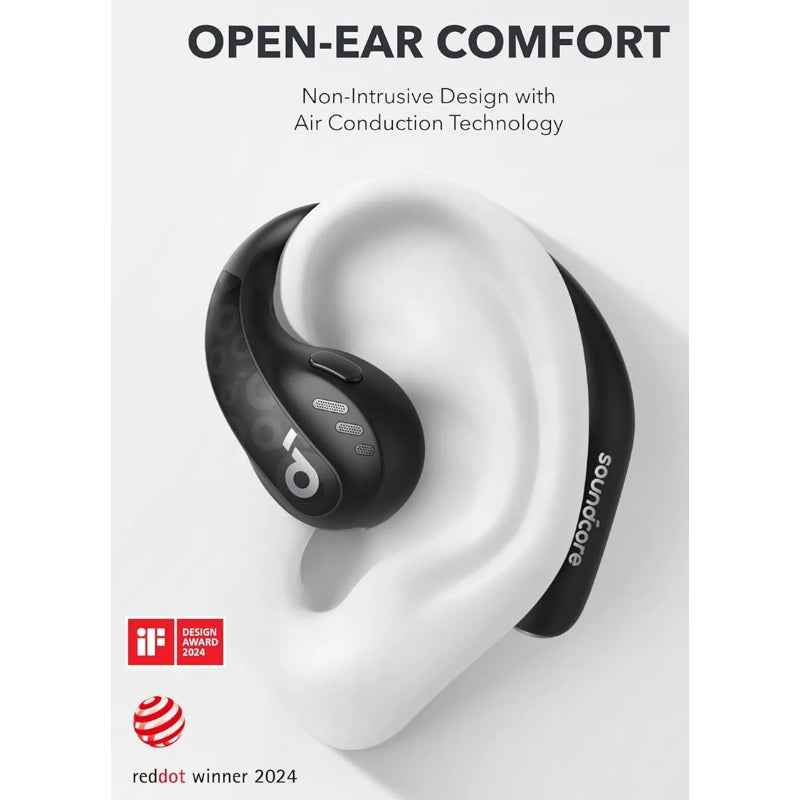 Anker Soundcore AeroFit Pro Wireless Earbuds – LDAC Audio, 46H Playtime, Open-Ear, Black