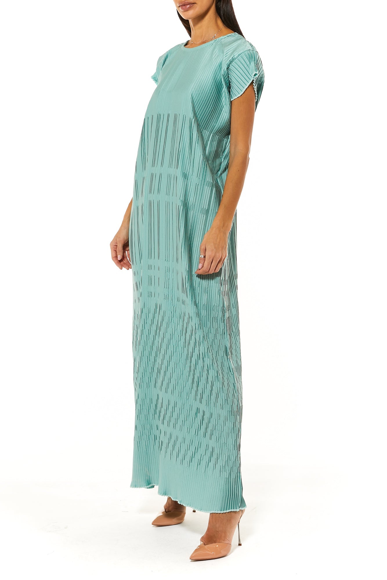 Shadow Green Silk Under Dress