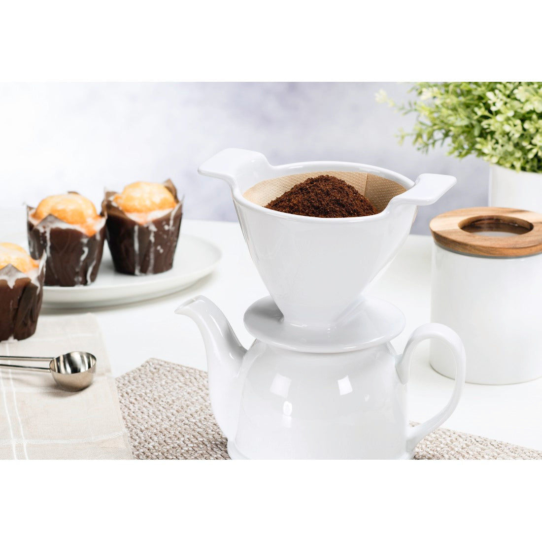 XAVAX 111242 Porcelain Coffee Filter, white