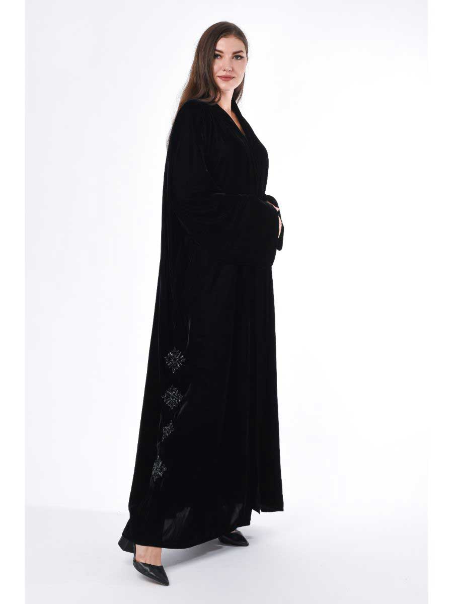 MOiSTREET Black Velvet Abaya