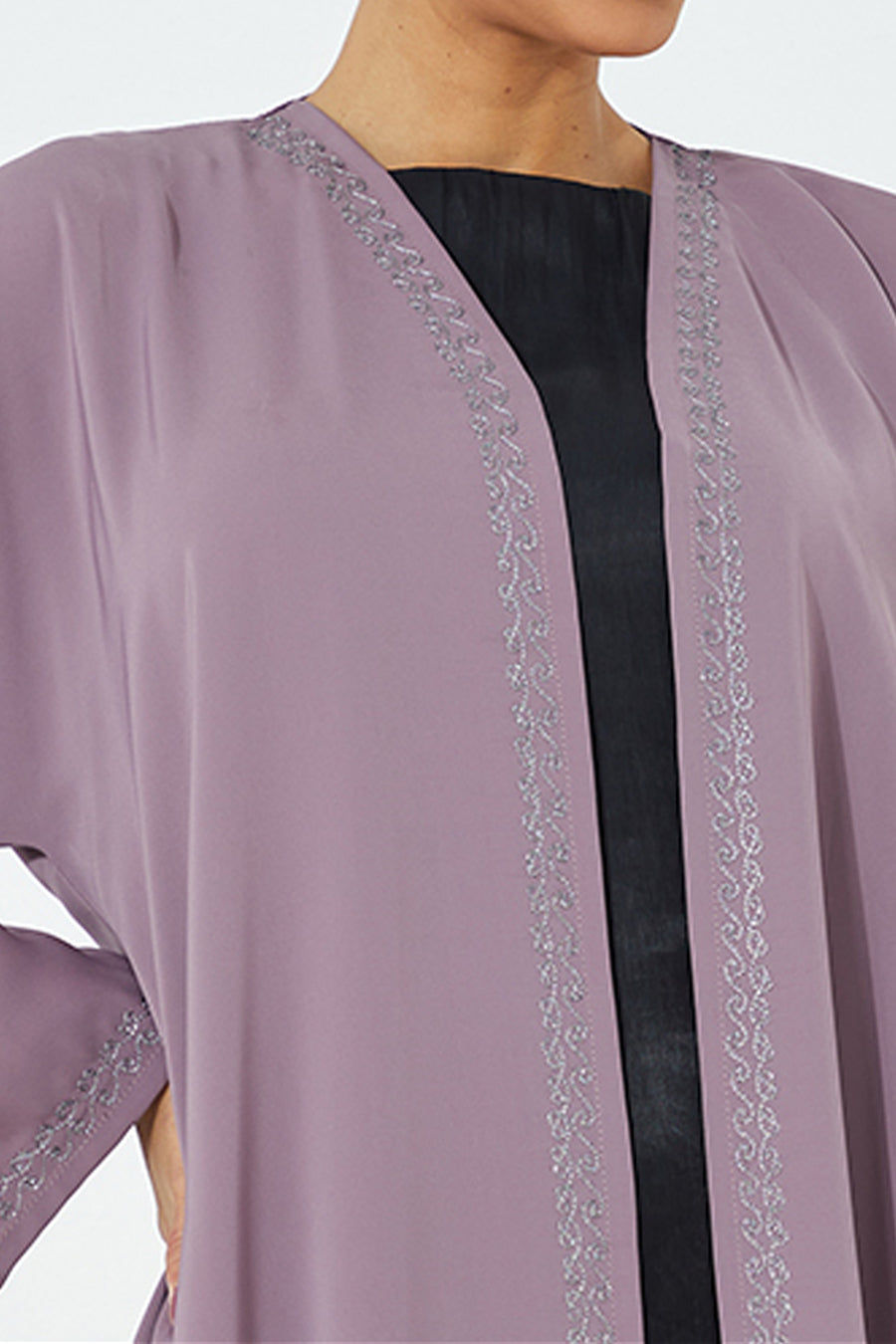 MOiSTREET  Mountbatten Pink Premium Quality Korean Nida Fabric Abaya