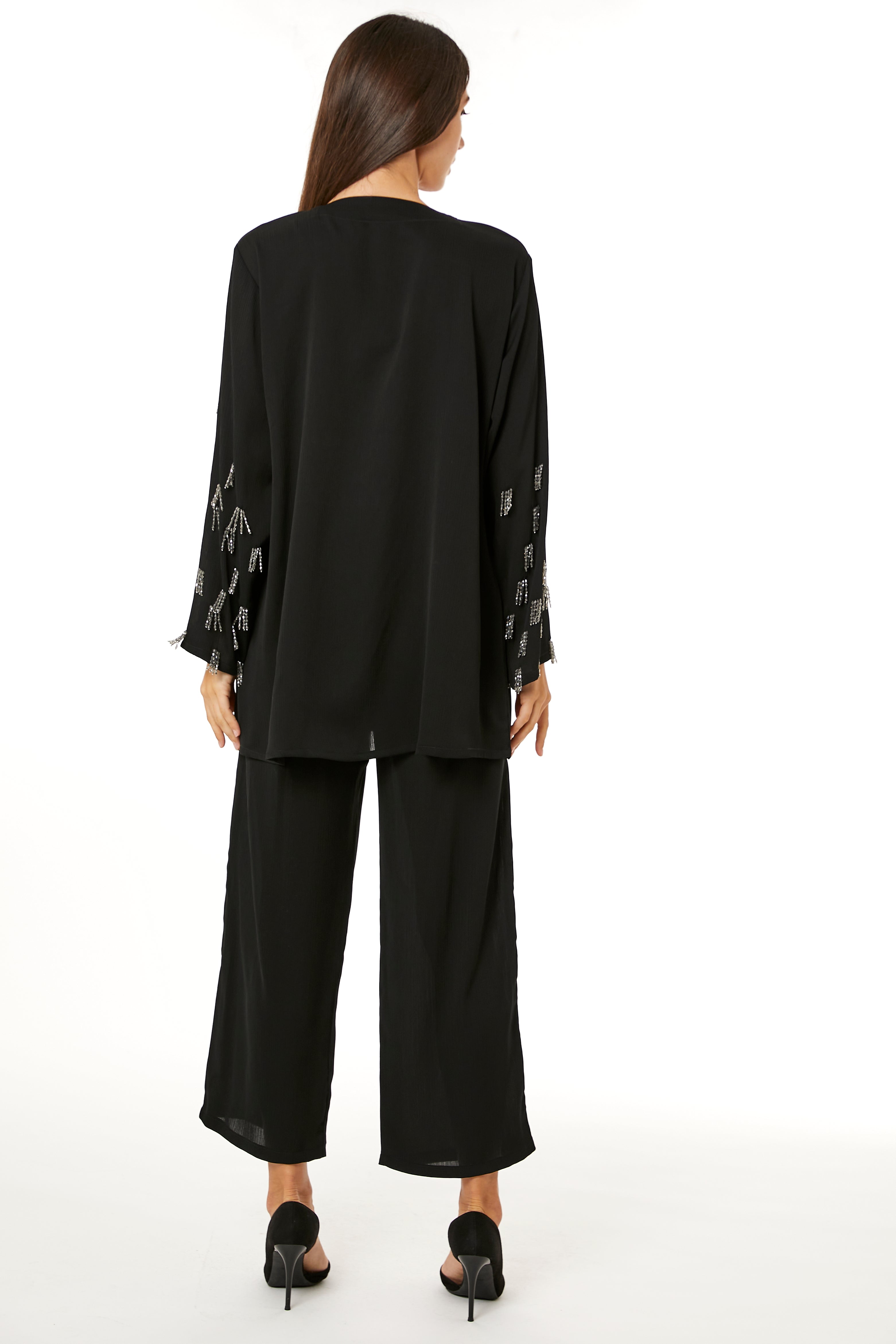 Black Zoom Top and Pants Set