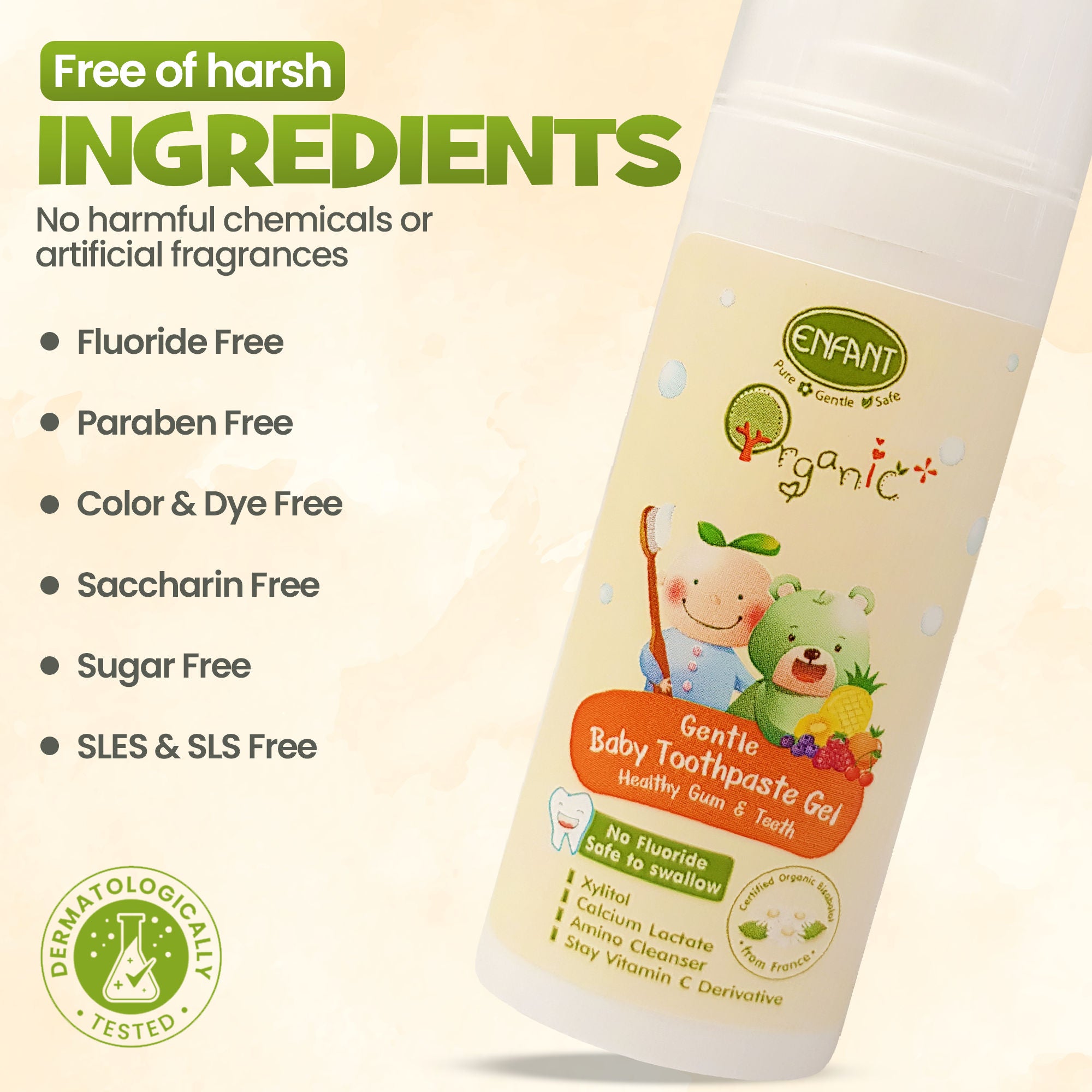 ENFANT Organic Plus Gentle Baby Toothpaste Gel (1 year+)