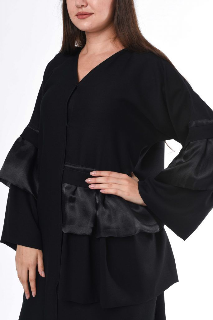 MOiSTREET Black Hem Detail Abaya