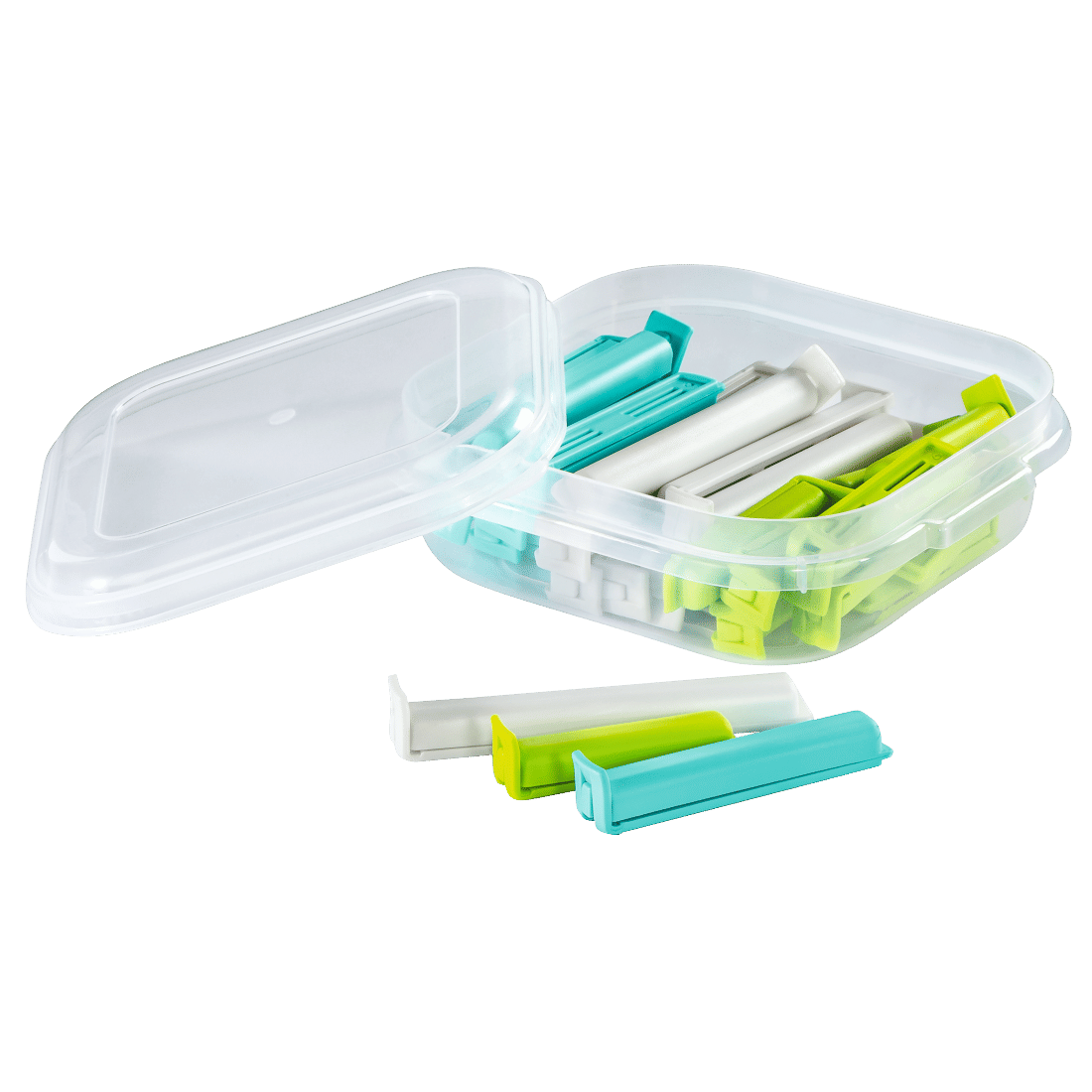 XAVAX 111469 Closure Clips Set with Handy Storage Box, Colourful, 30 Pcs.