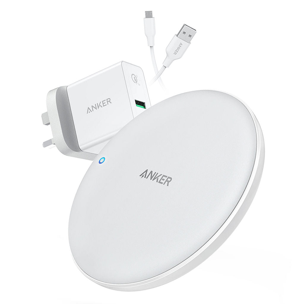 Anker PowerWave 7.5 Pad with Quick Charge 3.0 Charger, White