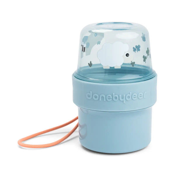 Done By Deer To Go 2-Way Snack Container S Tiny Farm Blue