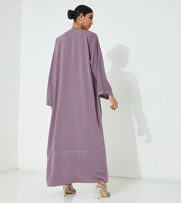 MOiSTREET  Mountbatten Pink Premium Quality Korean Nida Fabric Abaya