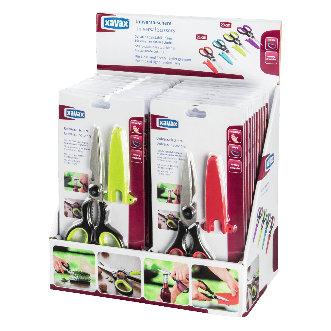 XAVAX 111546 Universal Scissors, Sorted by Colour, 24 Pcs in Display