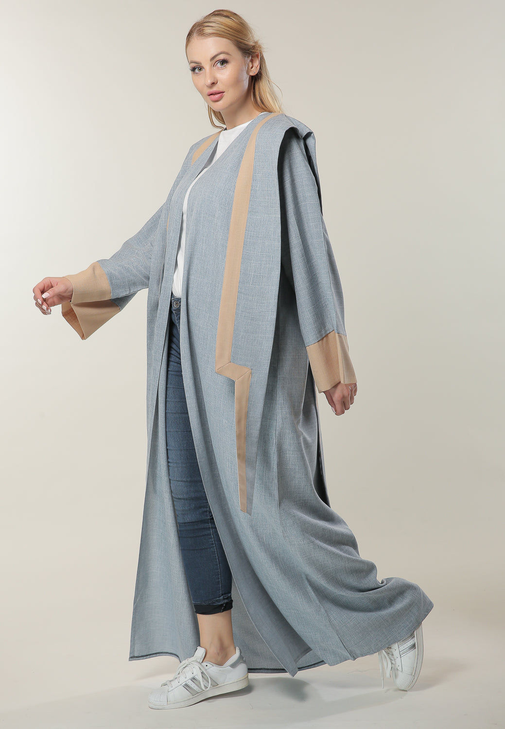 MOiSTREET Grey Casual Abaya