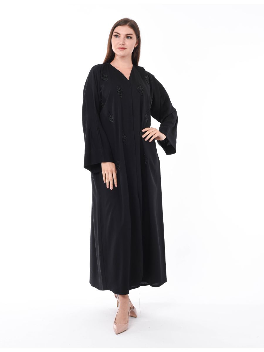 MOiSTREET Embellished Abaya with Hand Embroidery