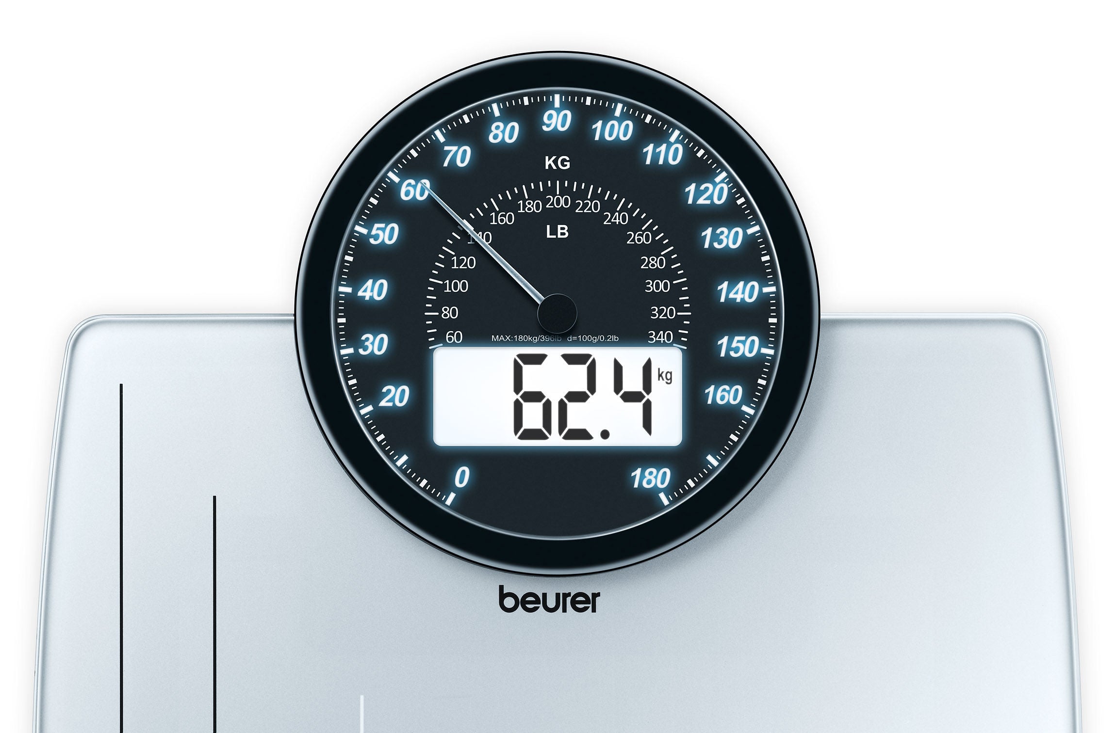 BEURER GS58 DUAL DISPLAY BATHROOM SCALE