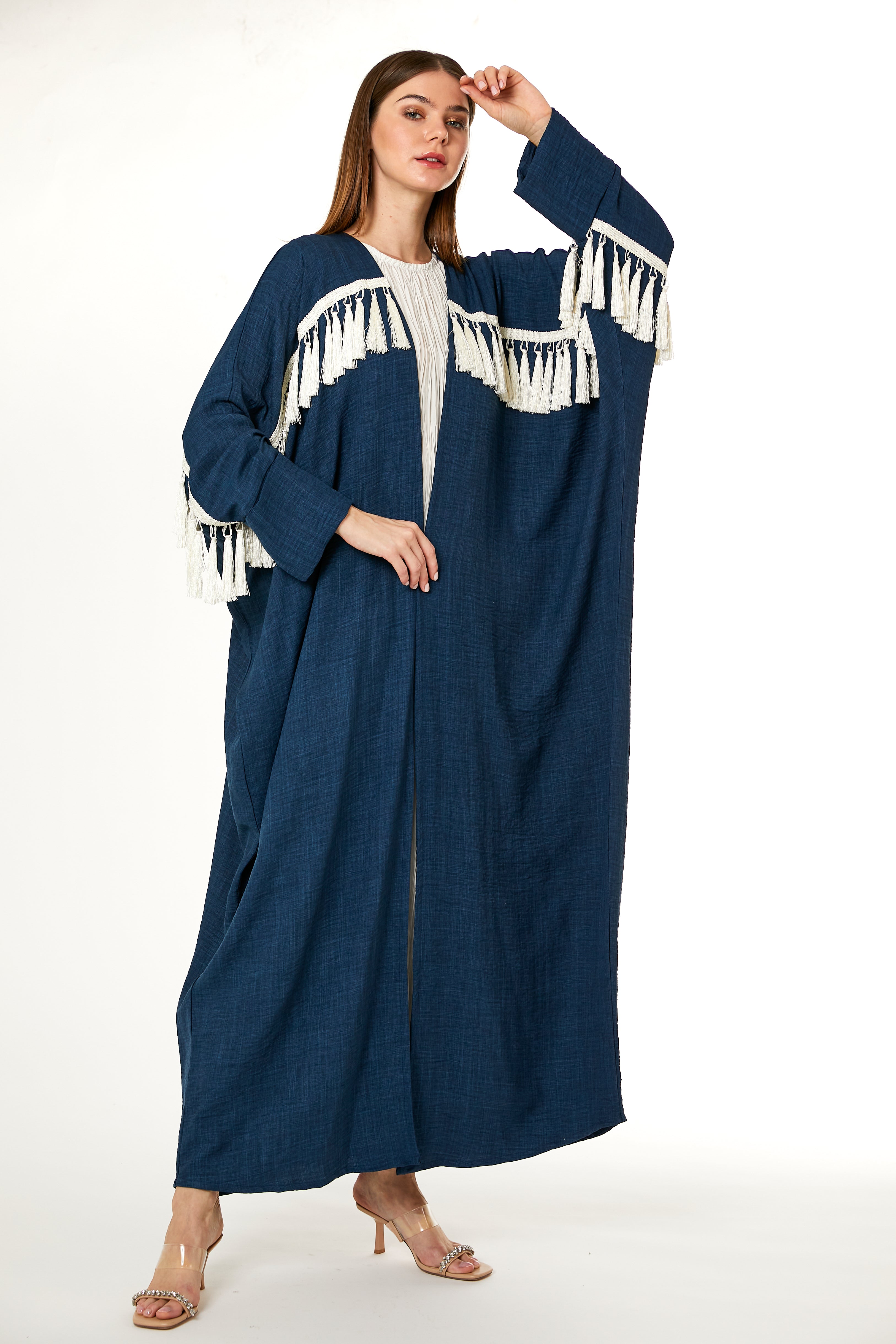 MOiSTREET Navy CEY Melange Abaya