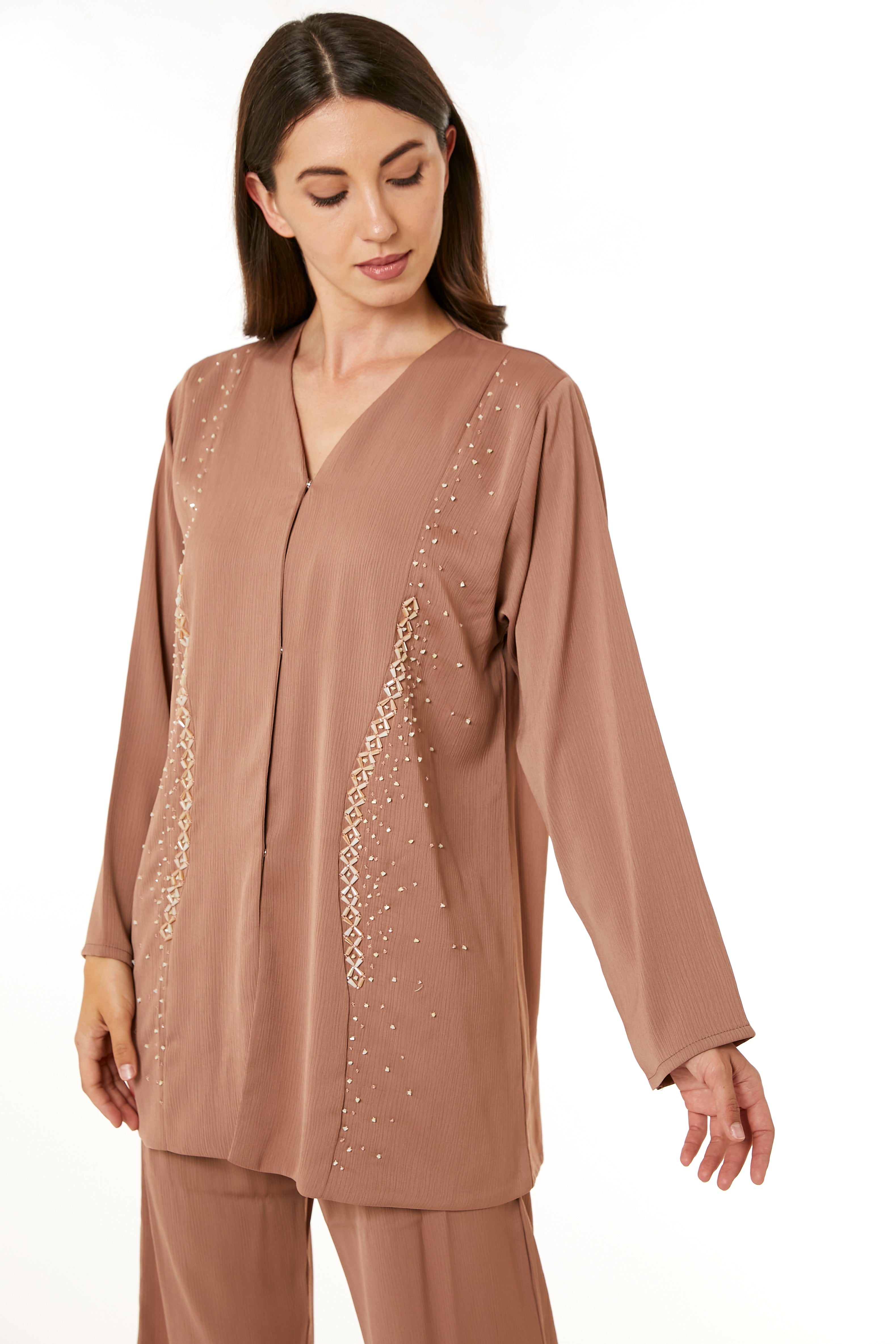 Brown Zoom Top and Pants Set