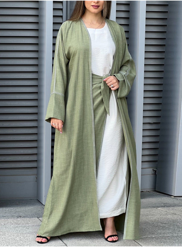 MOiSTREET Green Louise Crepe Abaya Set