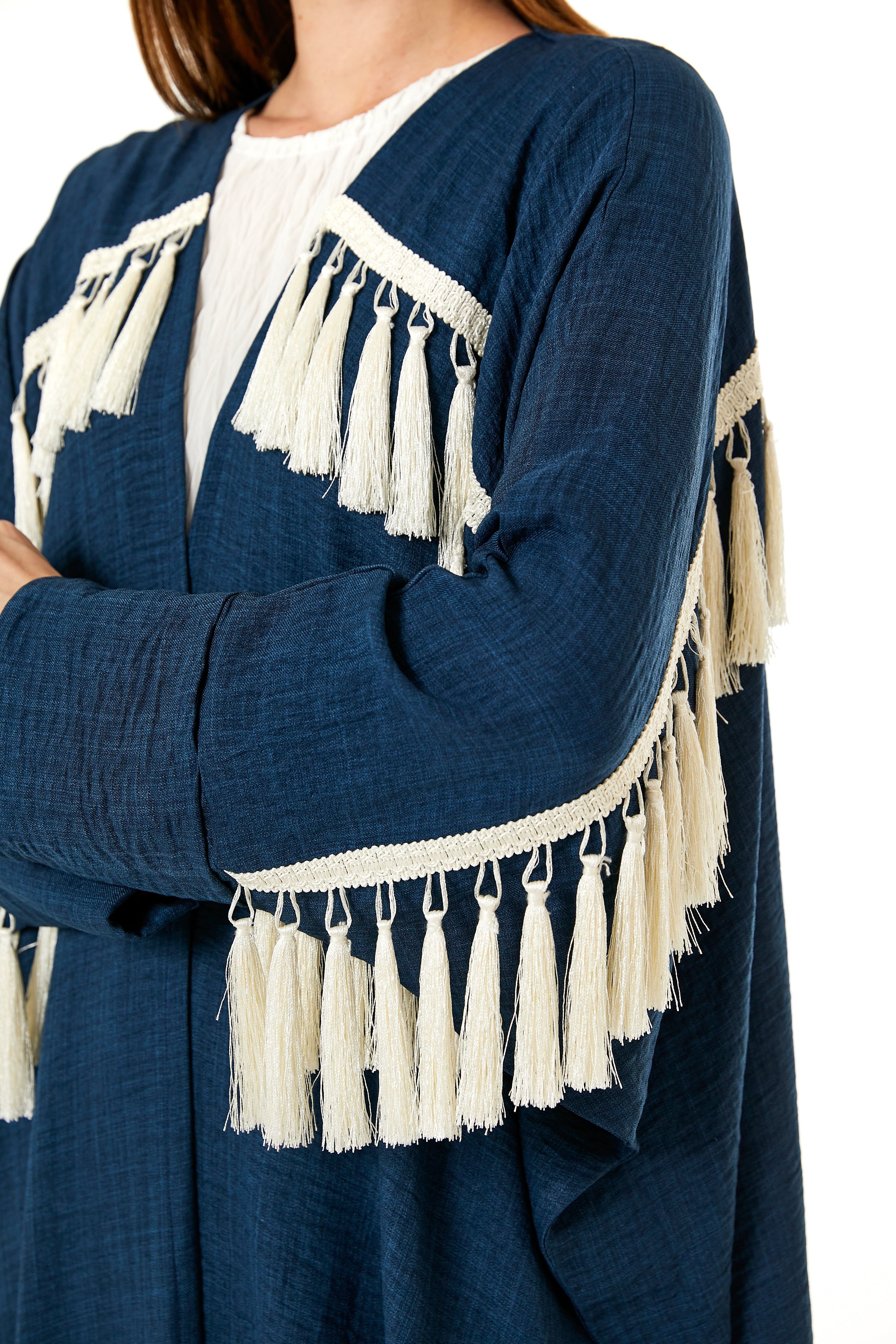 MOiSTREET Navy CEY Melange Abaya