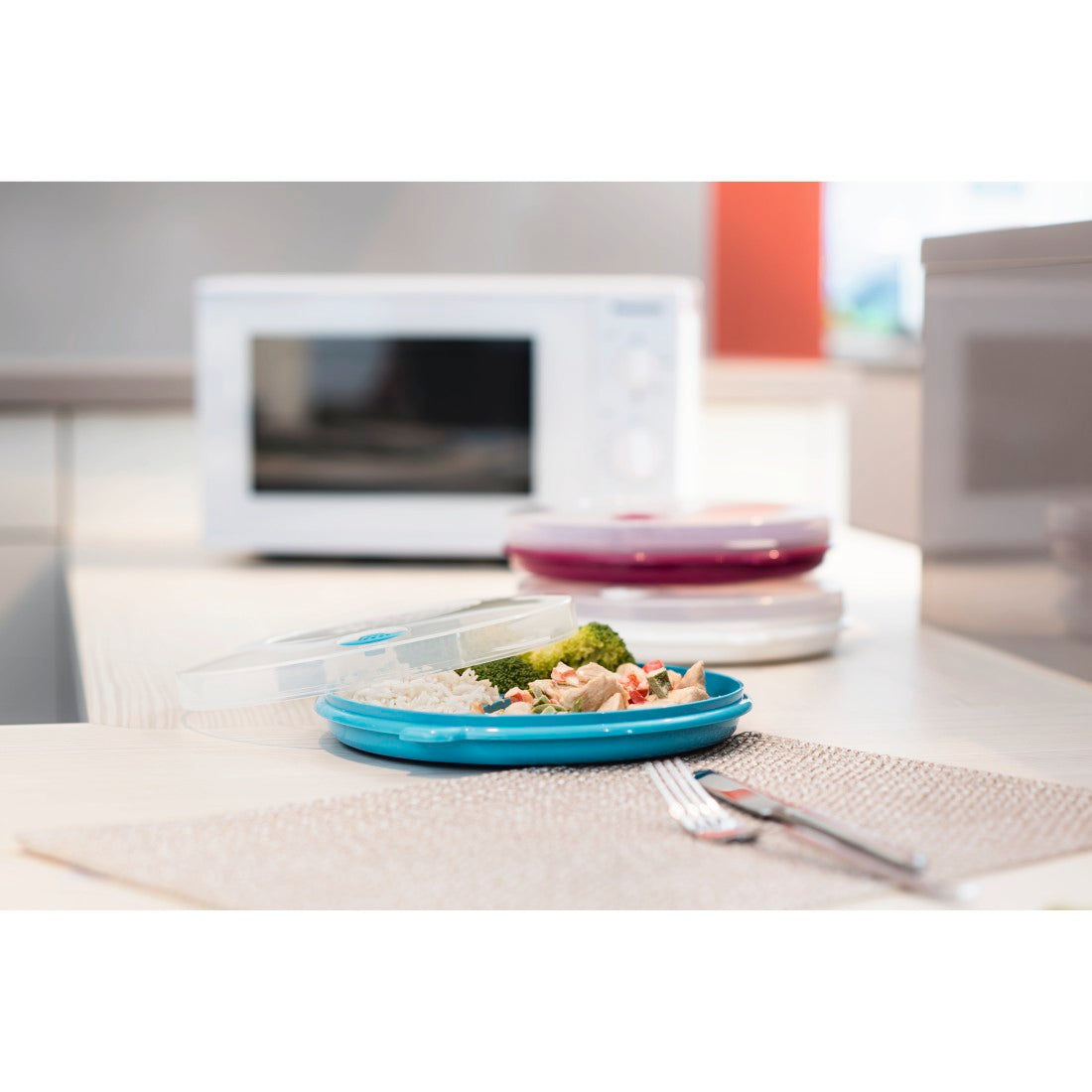 XAVAX 111547 Set of Microwave Plates, colourful, 3 parts