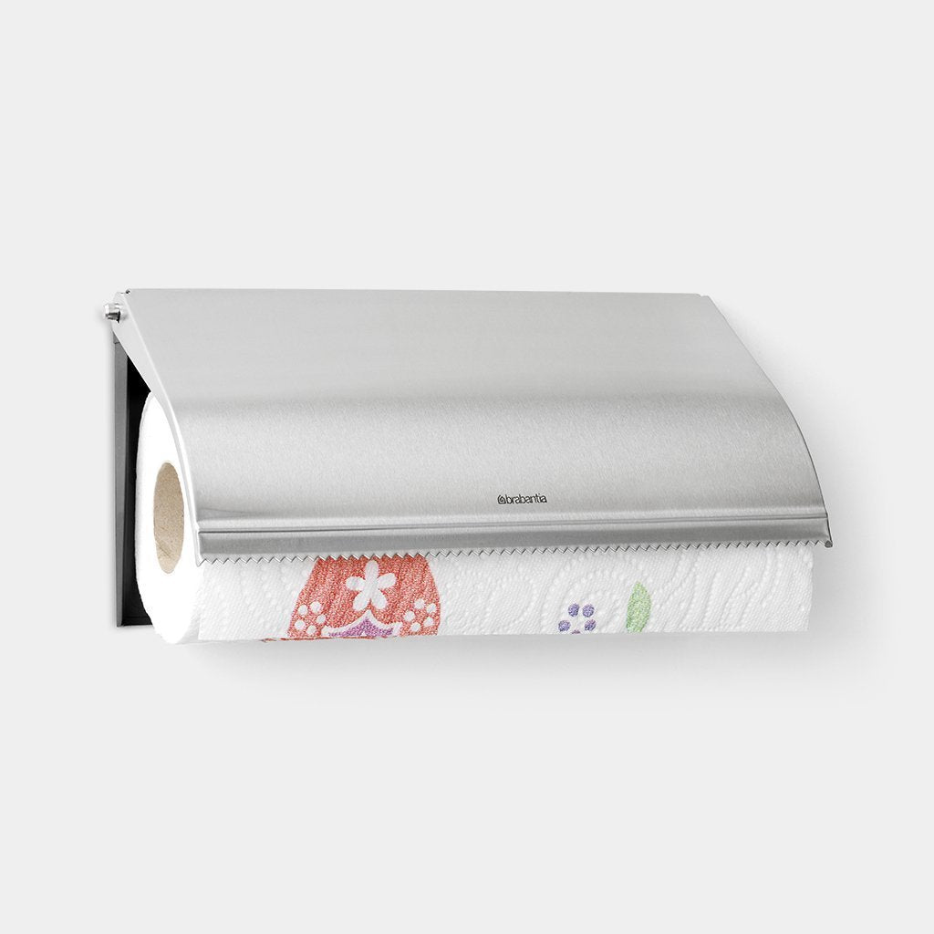 Brabantia 313868 Kitchen Roll Holder, Wall Mounted Matt Steel