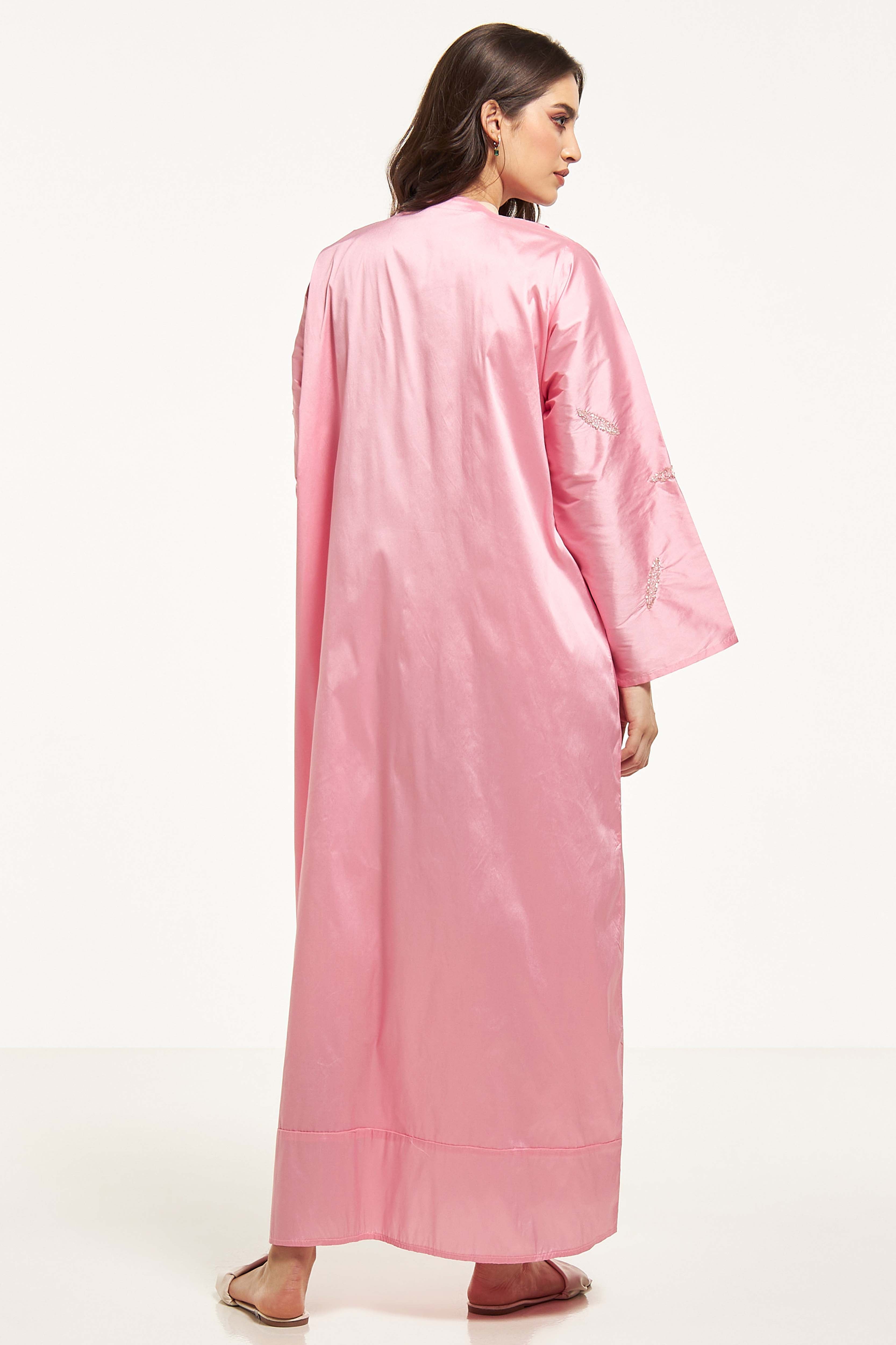 MOiSTREET Bead Embellished Abaya with Sheila