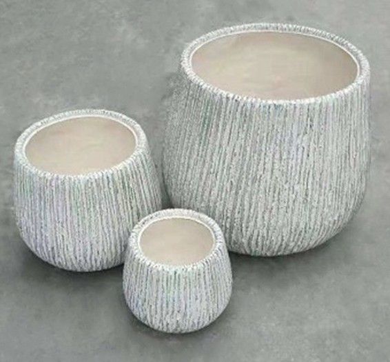 25x19cm Textured Fiberclay Planter #KD-050