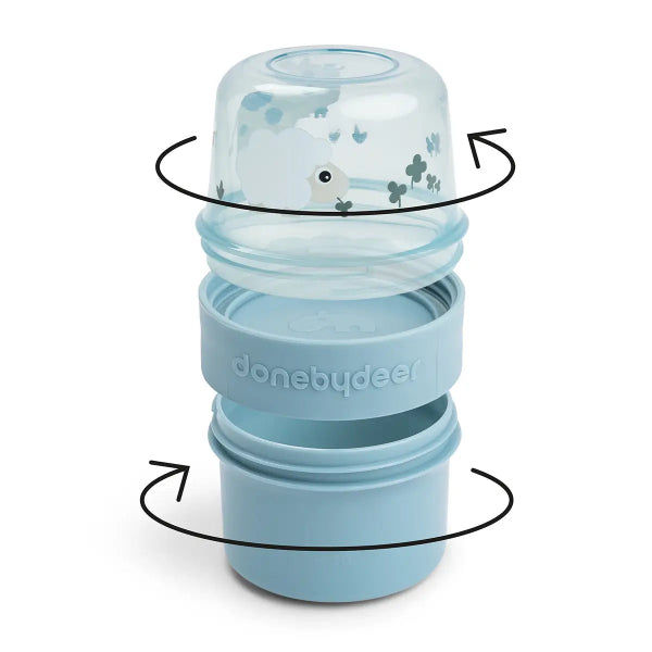Done By Deer To Go 2-Way Snack Container S Tiny Farm Blue