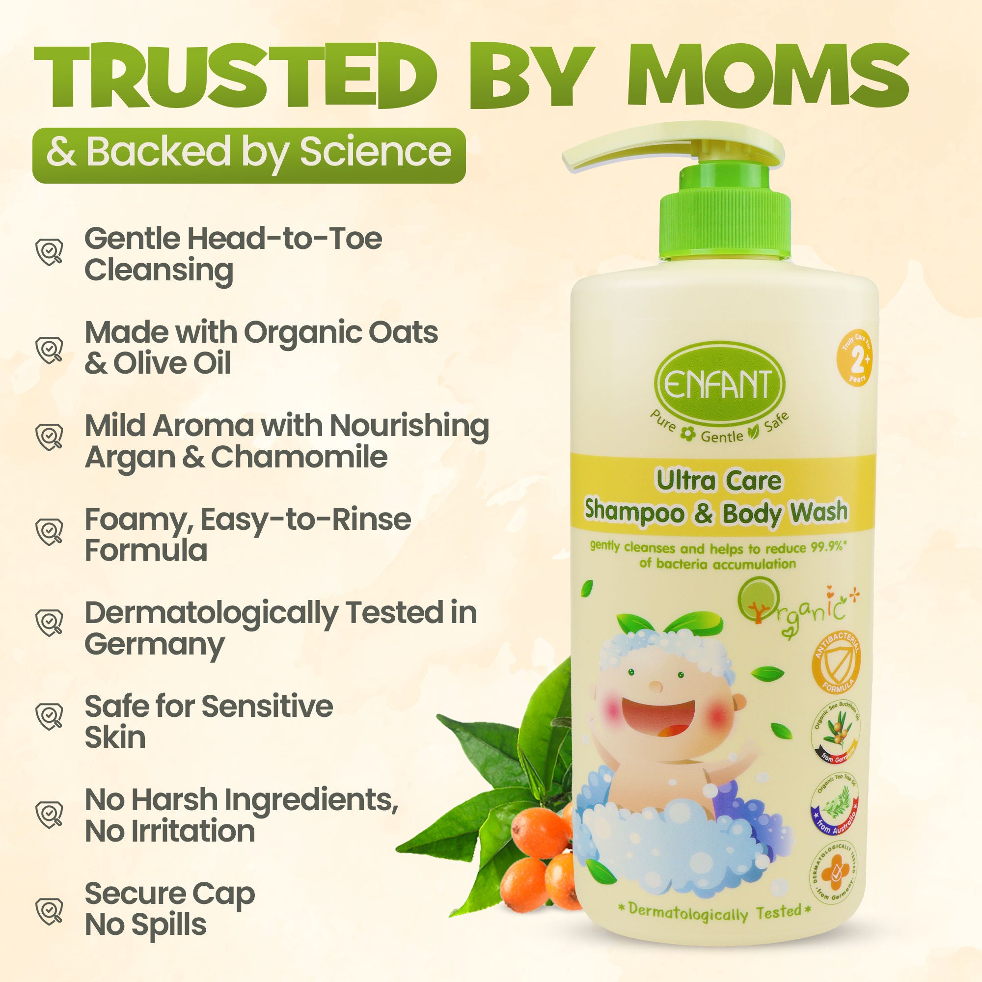 ENFANT Ultra Care Organic Plus Shampoo & Body Wash 500ml