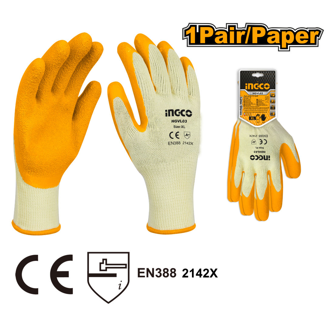 INGCO Latex-Coated Gloves, XL