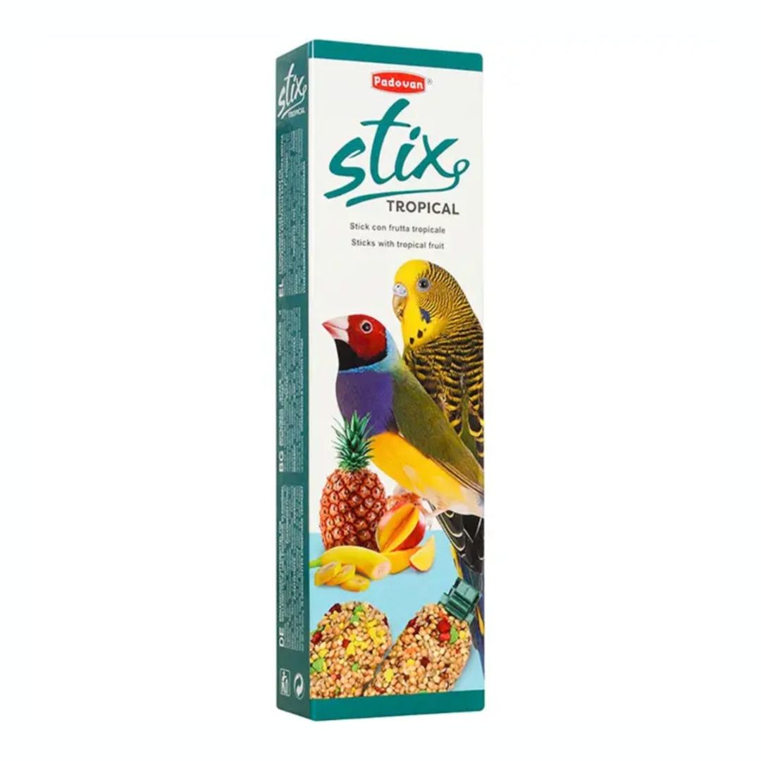 Padovan Stix Tropical Cocorite and Esotici for Budgies Small Exotic birds, 80g