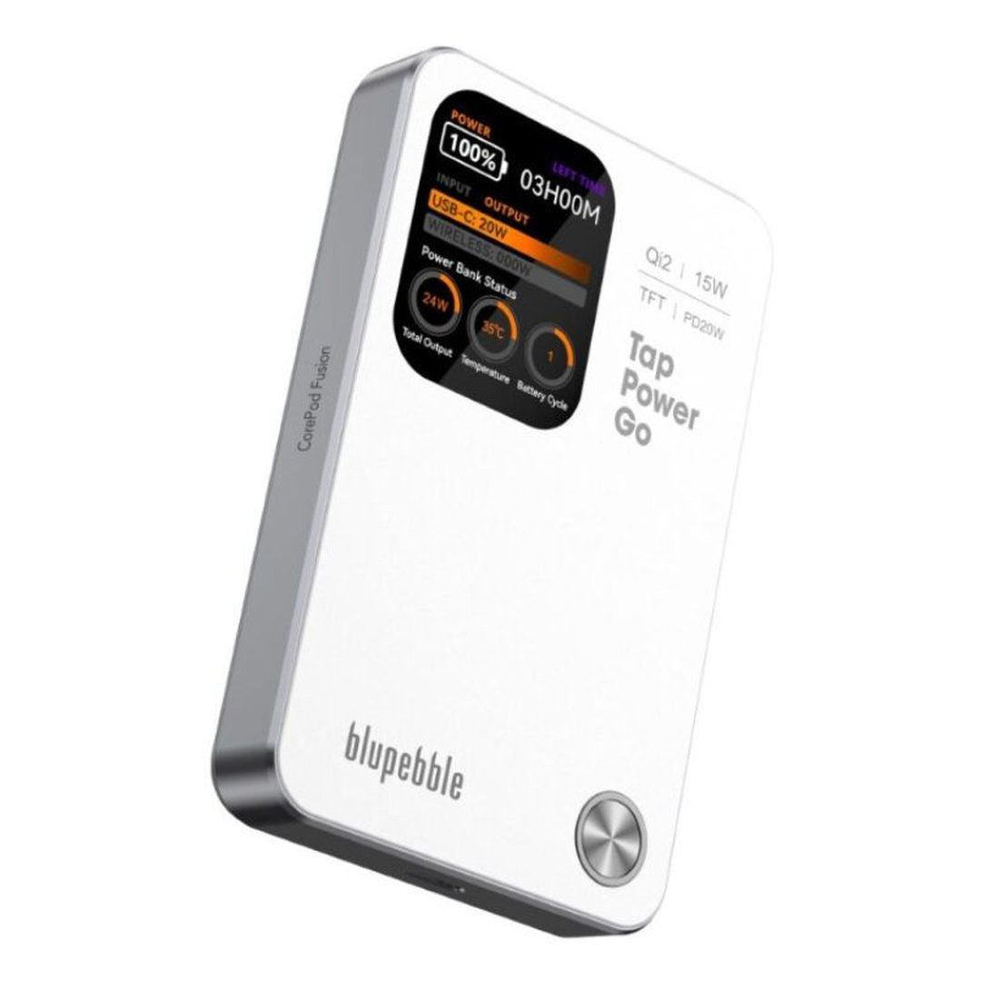 Blupebble CorePod Fusion 10000mAh Power Bank with MagSafe, White