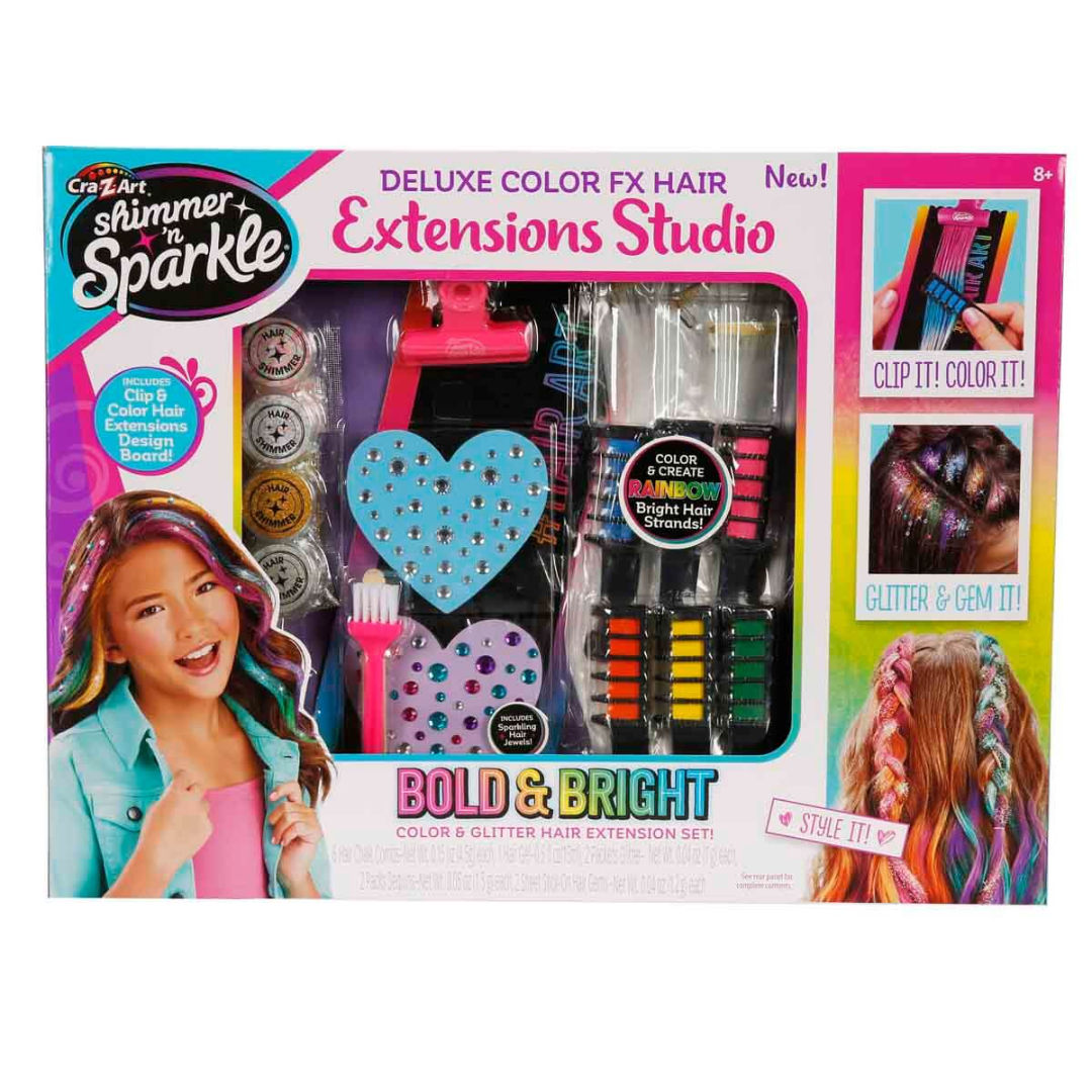 Cra-Z-Art Shimmer n Sparkle Deluxe Color FX Hair Extensions Studio Kit