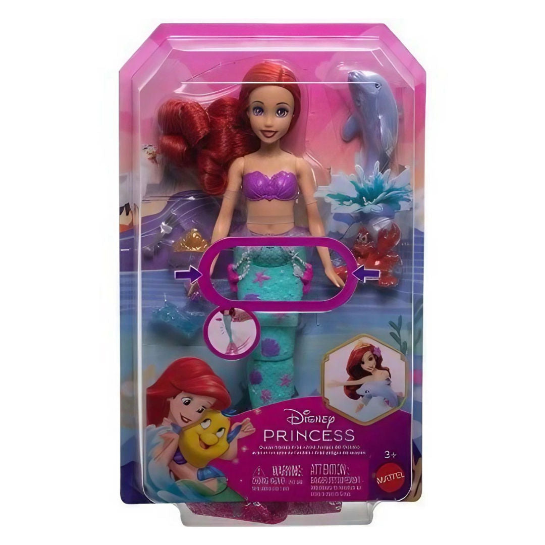 Disney Princess Ariel Swimming Mermaid Doll with Ocean Friends & Squirt Toy