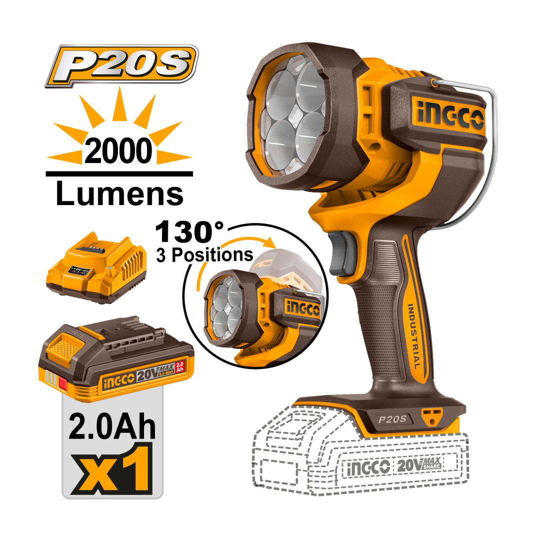 INGCO Cordless Work Lamp, 20V