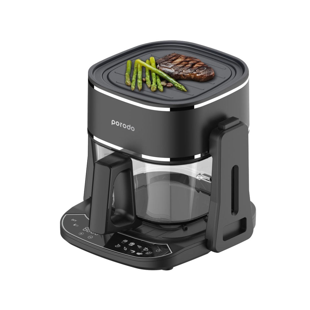 Porodo Lifestyle Dual Design Air Fryer & Grill, Black