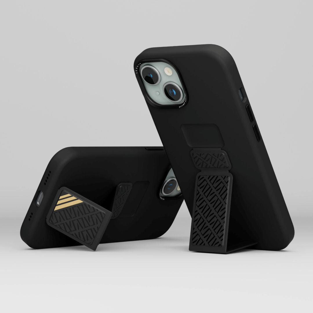 Levelo Morphix Silicone Case With Leather Grip For iPhone, 15 Series