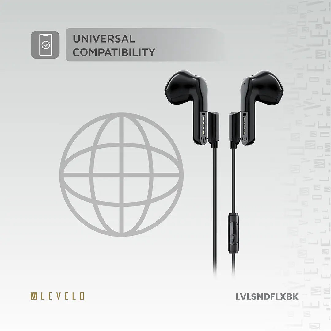 Levelo 2 in 1 TWS Wired Earphones Soundflex, Black