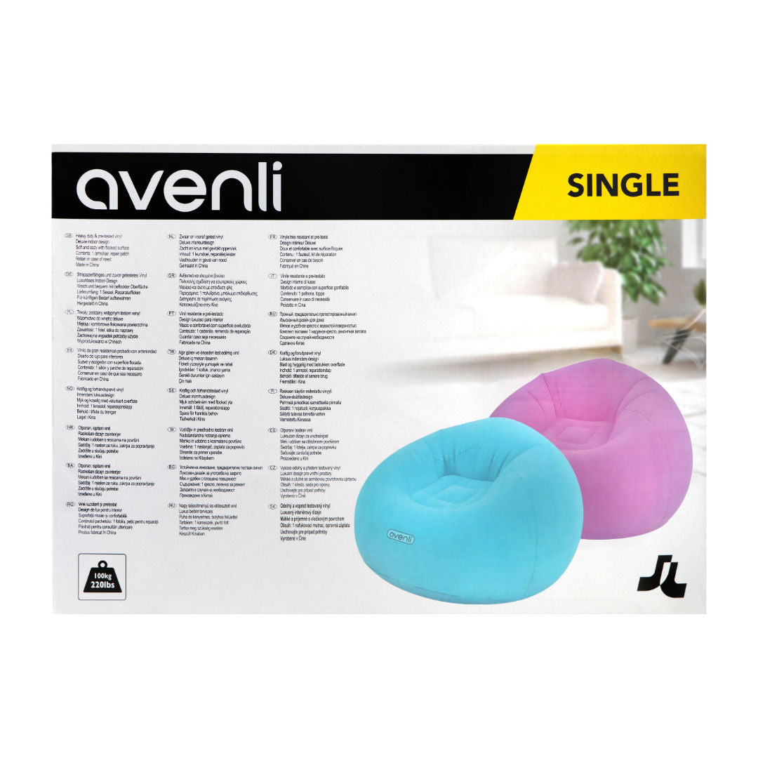 Jilong Avenli Inflatable Chair, Pink & Blue 105x105cm