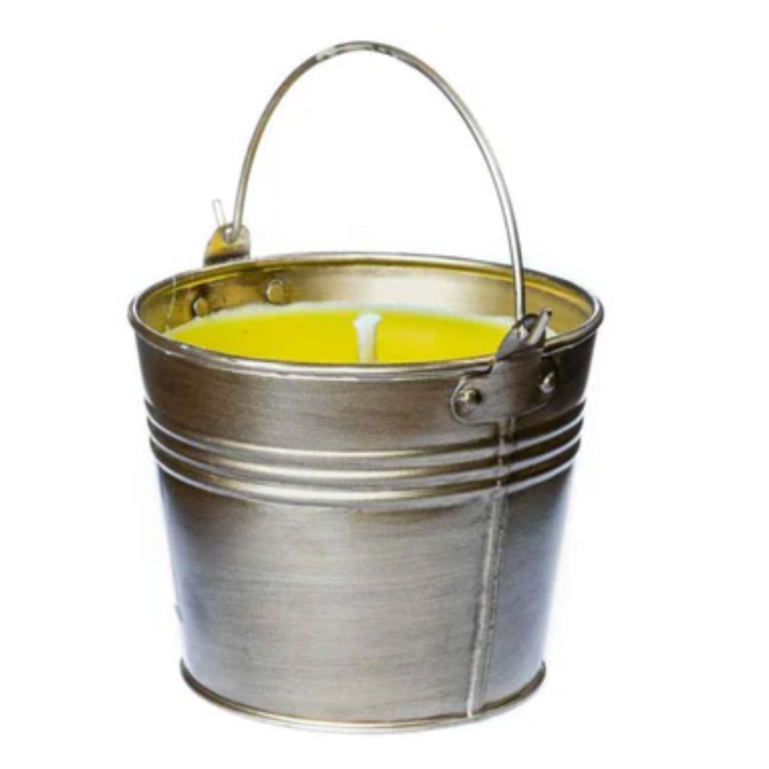 Citronella Filled Zinc Bucket Outdoor Candle, 14x13cm, 55 Hrs