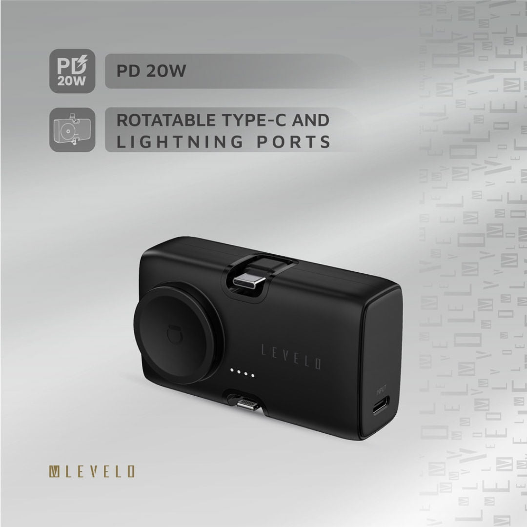 Levelo Nova Mini Portable Powerbank 5000mAh, 20W Fast Charging
