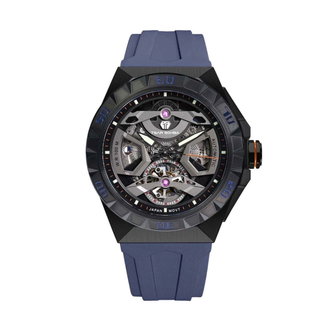 TSAR Bomba Men's Jewels Automatic FKM Rubber Strap Watch