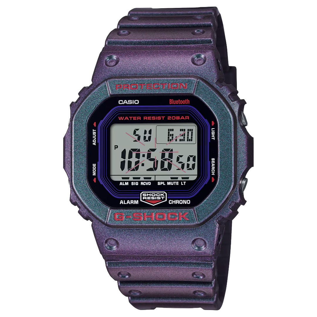ساعة كاسيو G-Shock الرقمية المزودة بتقنية البلوتوث، طراز DWB5600AH-6D