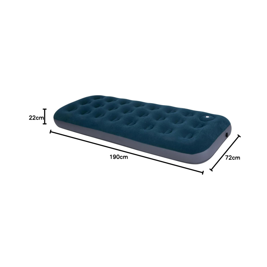 Jilong Flocked Single Airbed With Built-In Foot Pump, 24130